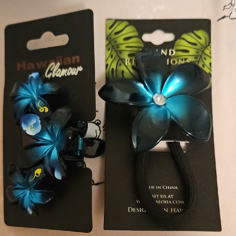 Expressions Blue Floral Hair Accessory Set